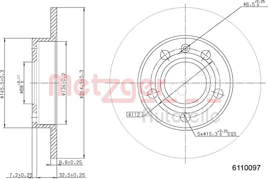 Metzger 6110097 - Тормозной диск autospares.lv