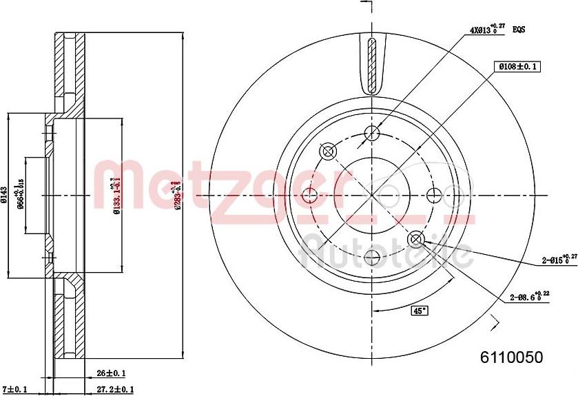 Metzger 6110050 - Тормозной диск autospares.lv