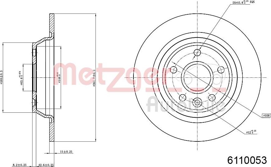 Metzger 6110053 - Тормозной диск autospares.lv