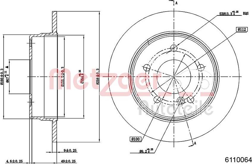 Metzger 6110064 - Тормозной диск autospares.lv