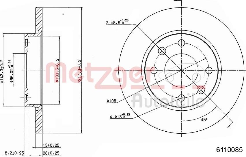 Metelli 23-0486 - Тормозной диск autospares.lv