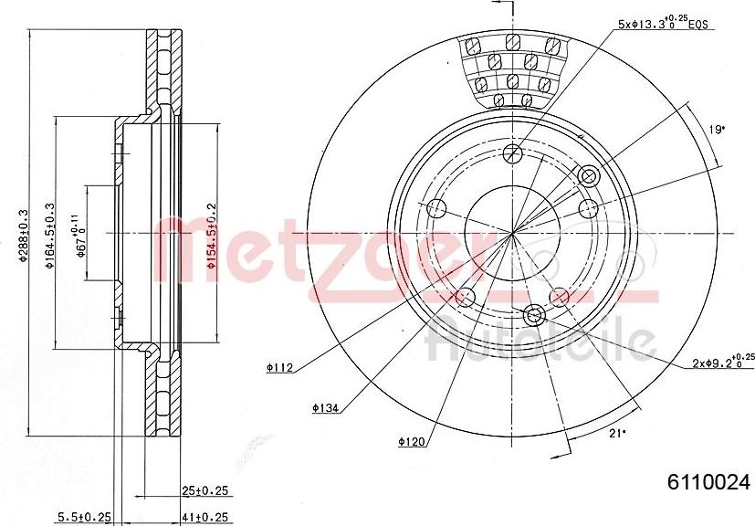 Metzger 6110024 - Тормозной диск autospares.lv