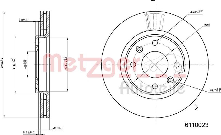 Metzger 6110023 - Тормозной диск autospares.lv