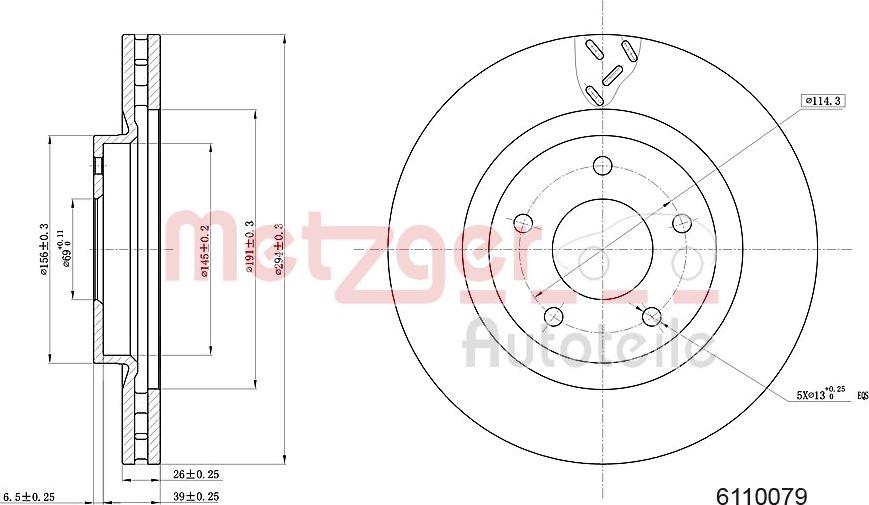 Metzger 6110079 - Тормозной диск autospares.lv