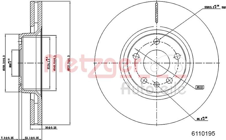 Metzger 6110195 - Тормозной диск autospares.lv