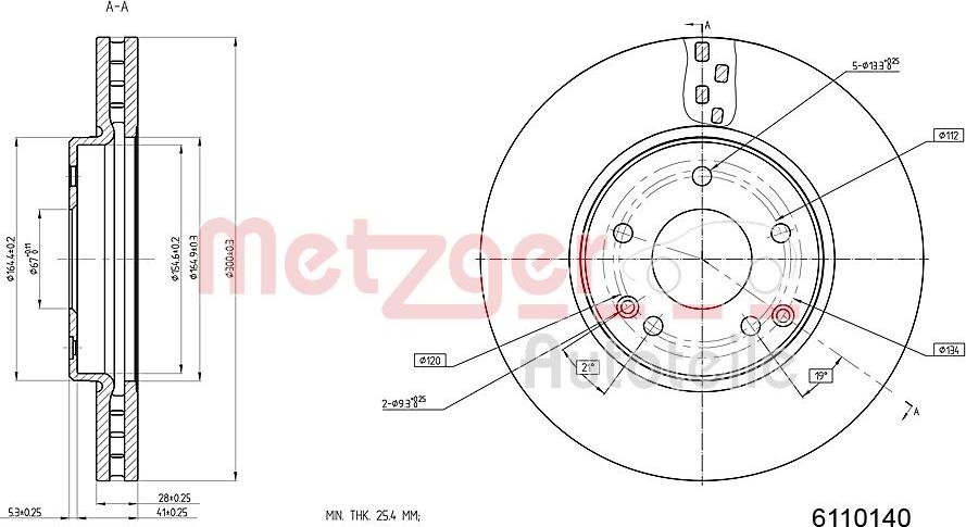 Metzger 6110140 - Тормозной диск autospares.lv