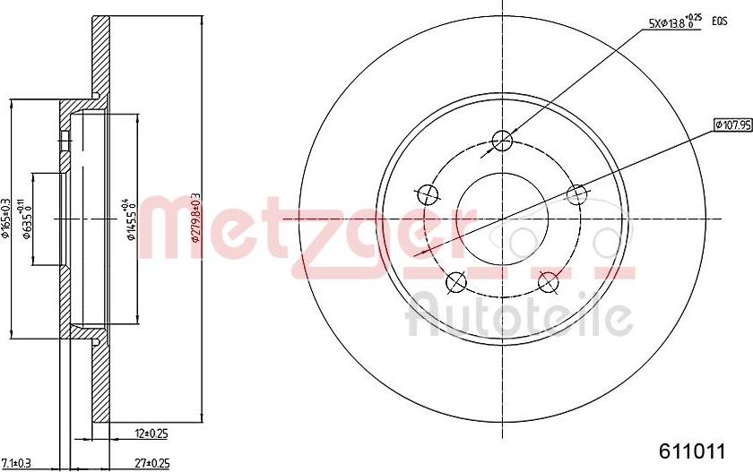 Metzger 6110101 - Тормозной диск autospares.lv