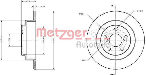 Metzger 6110110 - Тормозной диск autospares.lv