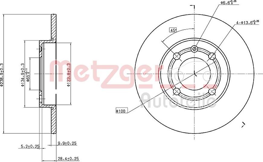 Metzger 6110137 - Тормозной диск autospares.lv