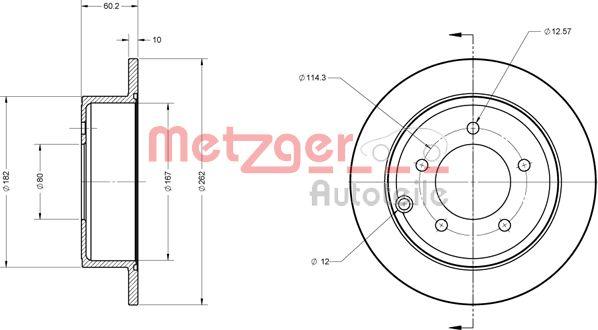 Metzger 6110122 - Тормозной диск autospares.lv