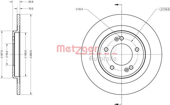 Metzger 6110846 - Тормозной диск autospares.lv