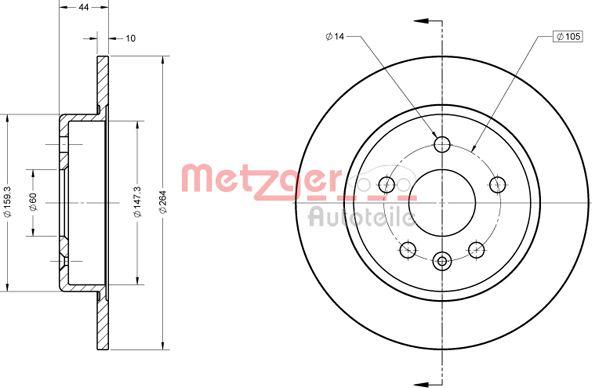 Metzger 6110847 - Тормозной диск autospares.lv