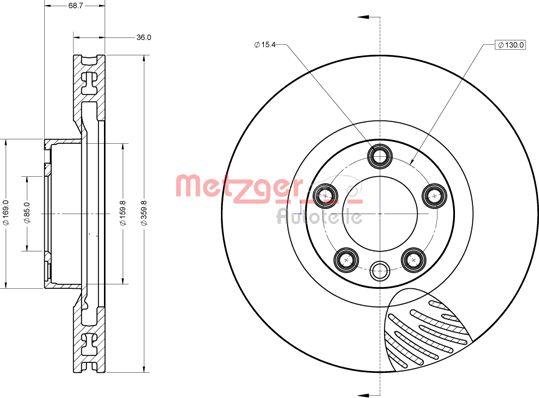 Metzger 6110854 - Тормозной диск autospares.lv