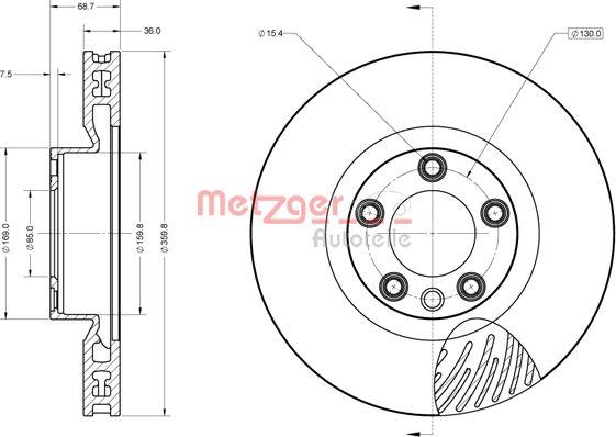 Metzger 6110853 - Тормозной диск autospares.lv