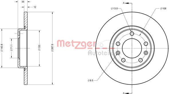 Metzger 6110815 - Тормозной диск autospares.lv