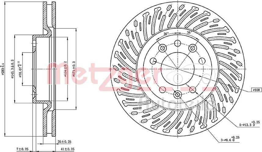 Metzger 6110839 - Тормозной диск autospares.lv