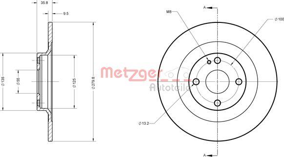 Metzger 6110833 - Тормозной диск autospares.lv