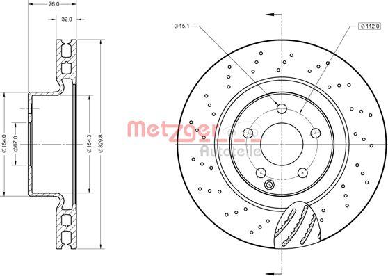 Metzger 6110870 - Тормозной диск autospares.lv