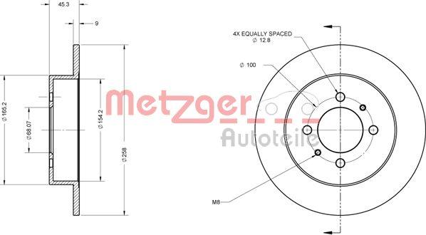 Metzger 6110398 - Тормозной диск autospares.lv