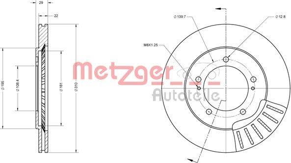 Metzger 6110347 - Тормозной диск autospares.lv