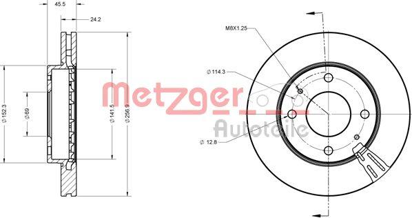 Metzger 6110358 - Тормозной диск autospares.lv