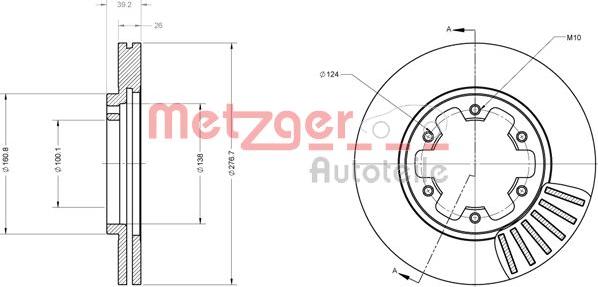 Metzger 6110357 - Тормозной диск autospares.lv