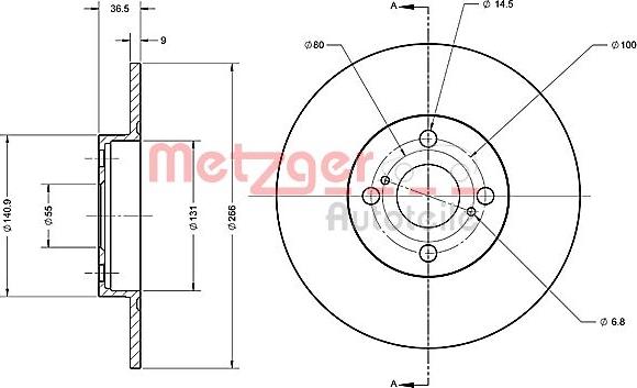 Metzger 6110361 - Тормозной диск autospares.lv