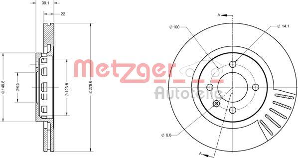 Metzger 6110337 - Тормозной диск autospares.lv