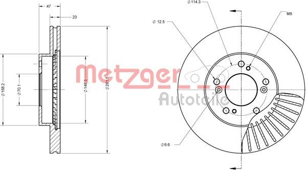 Metzger 6110249 - Тормозной диск autospares.lv