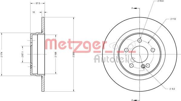 Metzger 6110209 - Тормозной диск autospares.lv