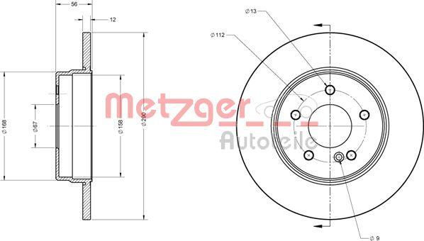 Metzger 6110218 - Тормозной диск autospares.lv