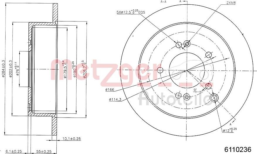 Metzger 6110236 - Тормозной диск autospares.lv