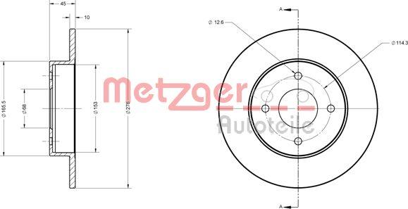 Metzger 6110220 - Тормозной диск autospares.lv