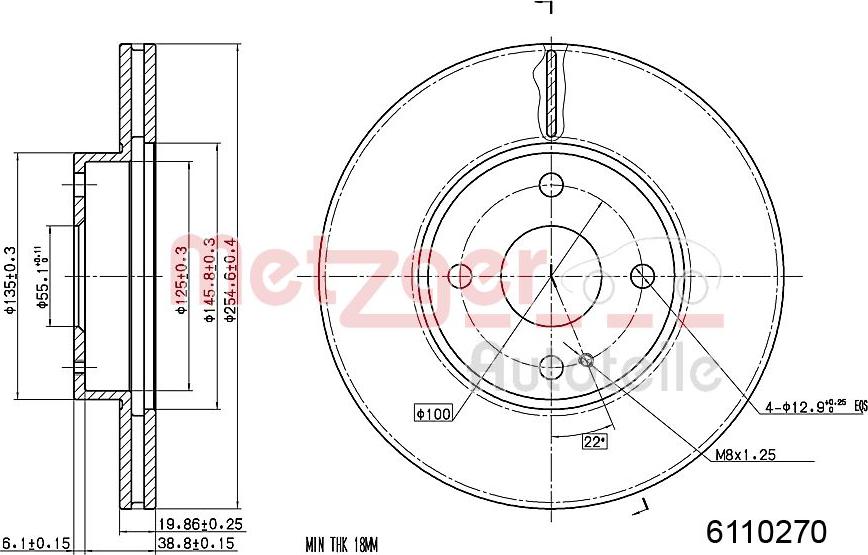 Metzger 6110270 - Тормозной диск autospares.lv