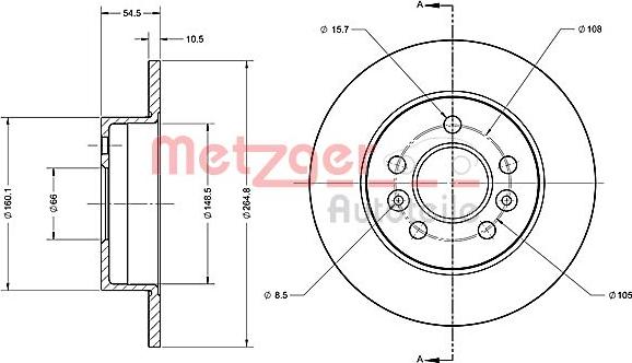 Metzger 6110273 - Тормозной диск autospares.lv