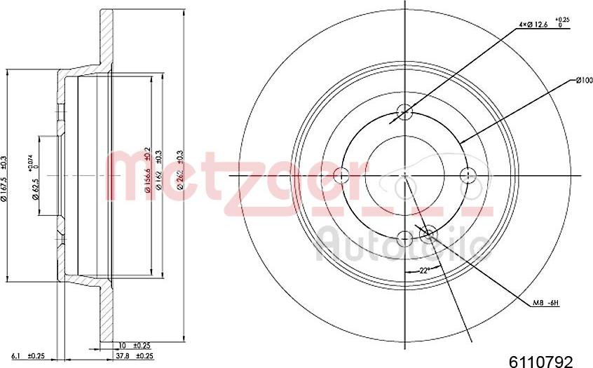 Metzger 6110792 - Тормозной диск autospares.lv