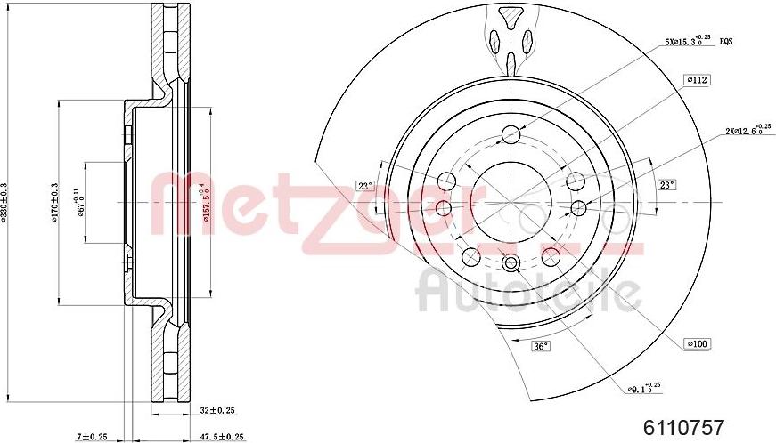 Metzger 6110757 - Тормозной диск autospares.lv