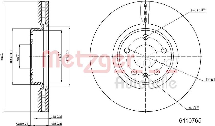 Metzger 6110765 - Тормозной диск autospares.lv