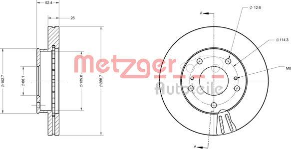 Metzger 6110702 - Тормозной диск autospares.lv