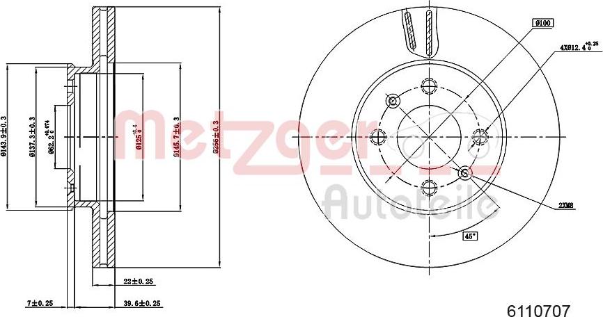 Metzger 6110707 - Тормозной диск autospares.lv