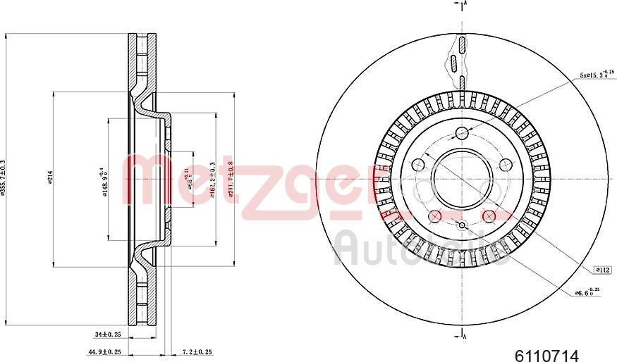 Metzger 6110714 - Тормозной диск autospares.lv