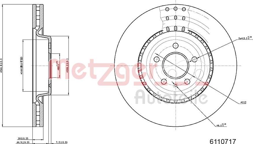 Metzger 6110717 - Тормозной диск autospares.lv