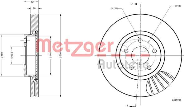 Metzger 6110789 - Тормозной диск autospares.lv