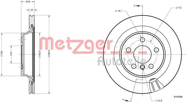 Metzger 6110786 - Тормозной диск autospares.lv