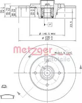 Metzger 6110724 - Тормозной диск autospares.lv