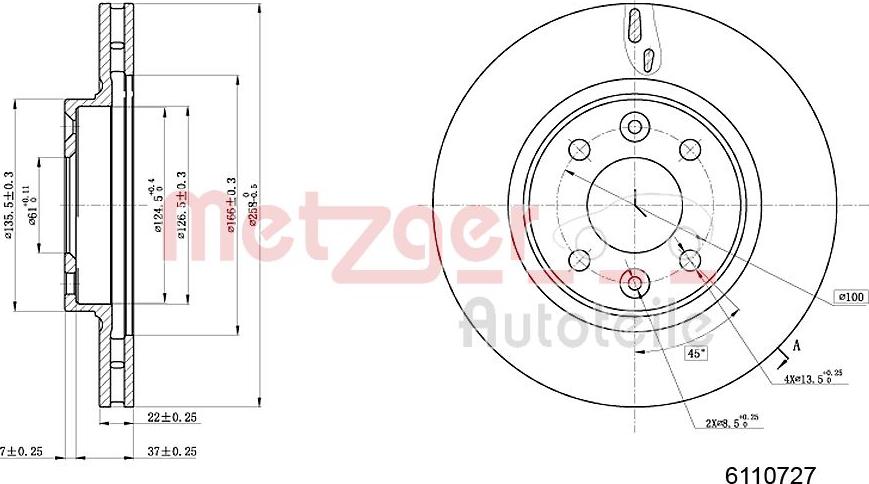 Metzger 6110727 - Тормозной диск autospares.lv