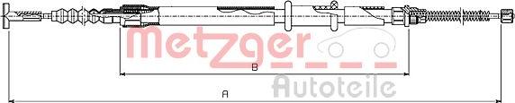 Metzger 631.10 - Тросик, cтояночный тормоз autospares.lv