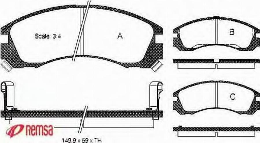 Metzger 035402 - Тормозные колодки, дисковые, комплект autospares.lv