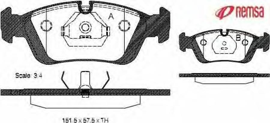 Metzger 038400 - Тормозные колодки, дисковые, комплект autospares.lv