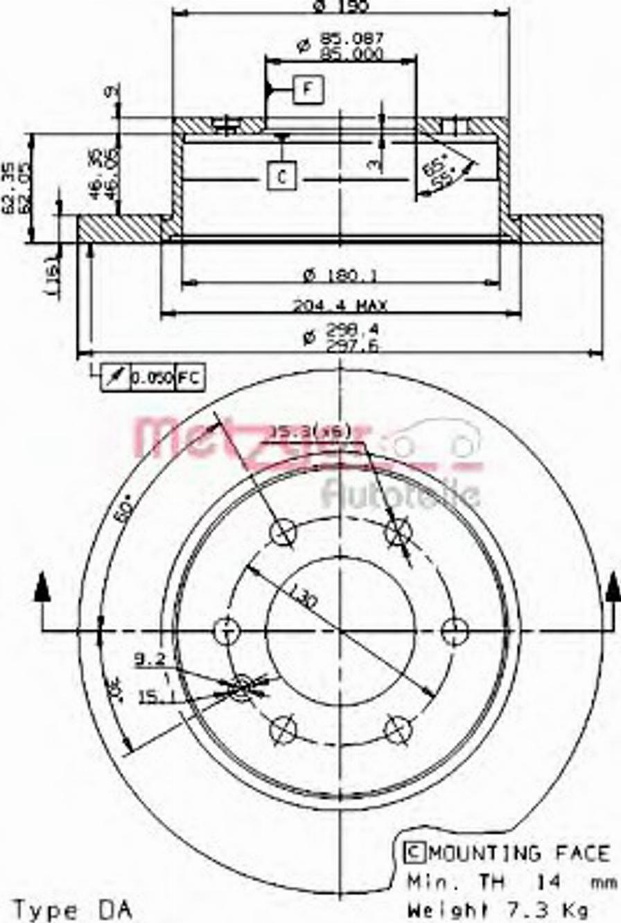 Metzger 14908 E - Тормозной диск autospares.lv